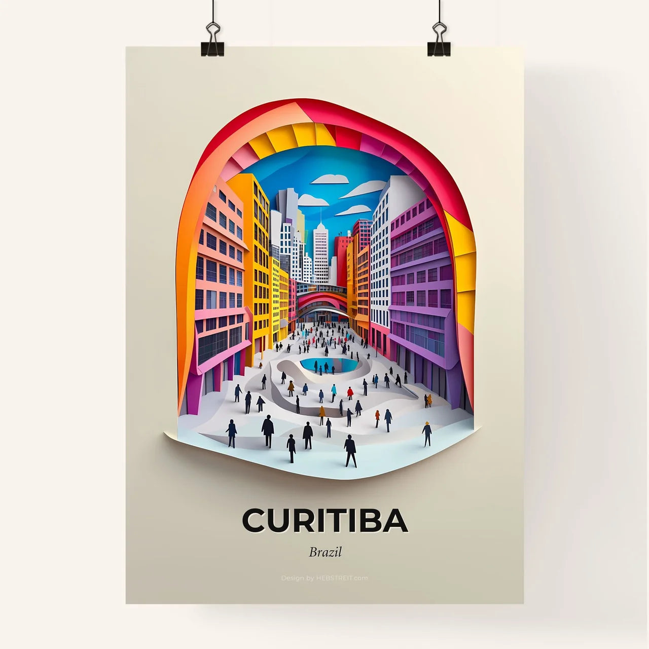 Vivid Curitiba, Brazil, Colorful Poster