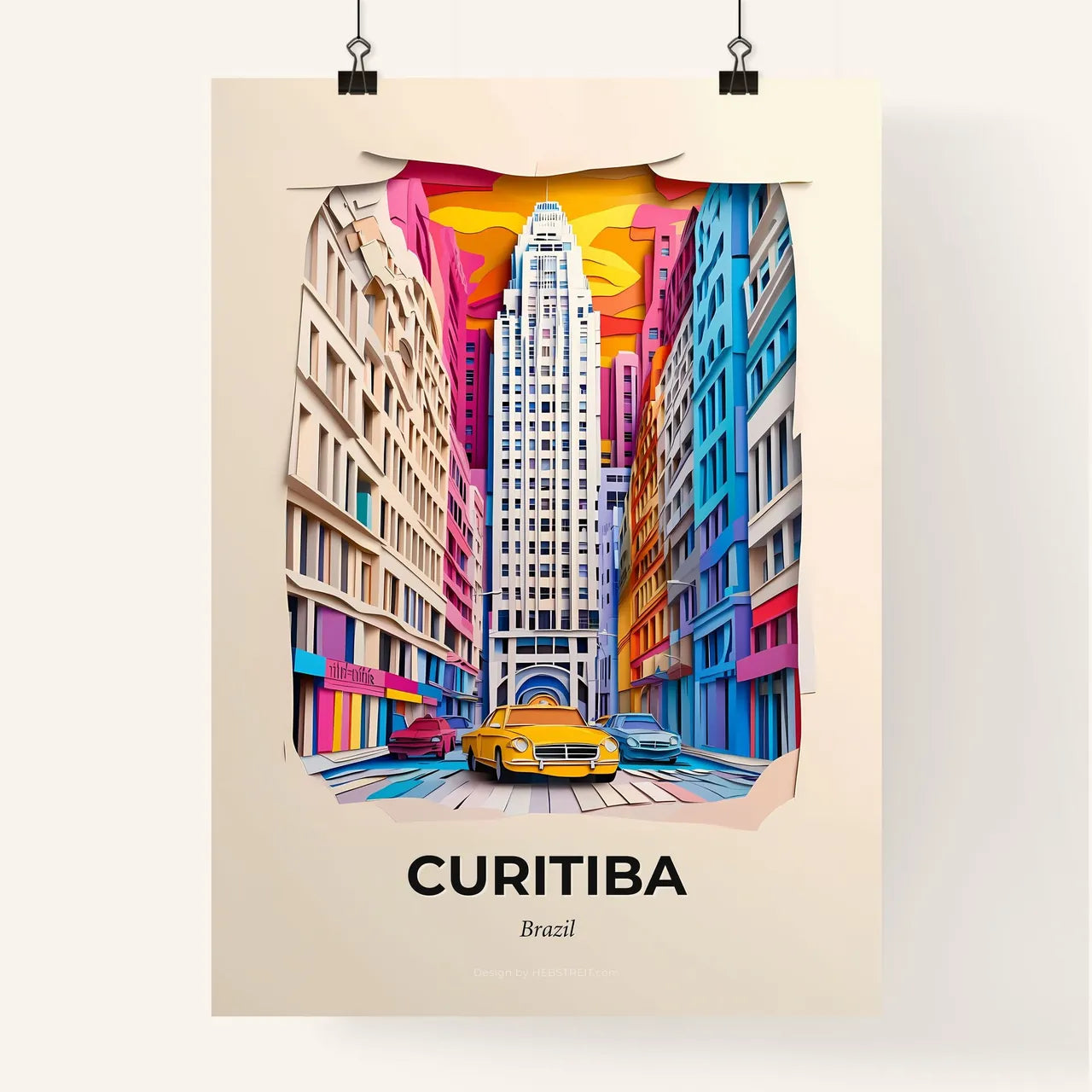 Vivid Curitiba, Brazil, Colorful Poster