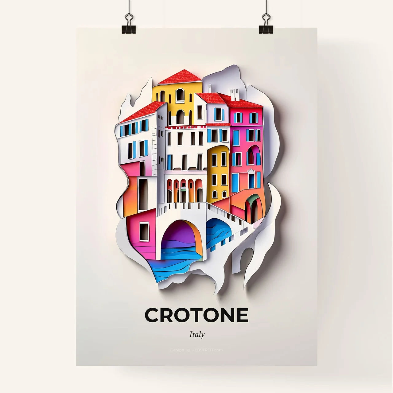 Vivid Crotone, Italy, Colorful Poster