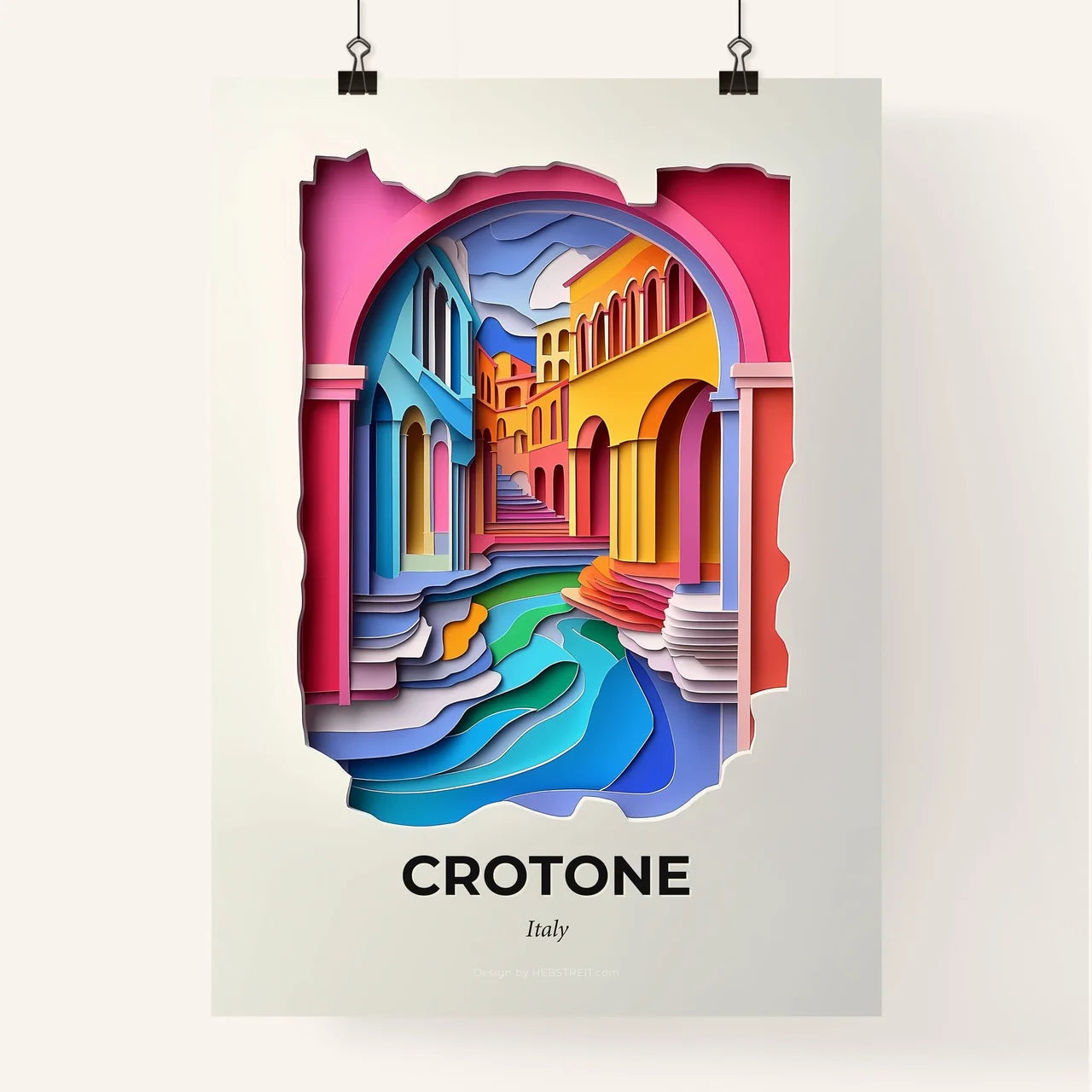 Vivid Crotone, Italy, Colorful Poster