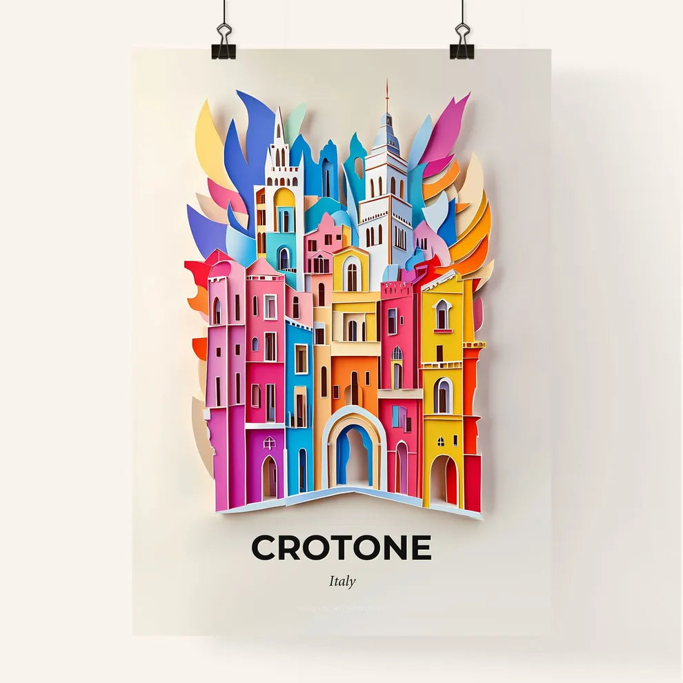Vivid Crotone, Italy, Colorful Poster