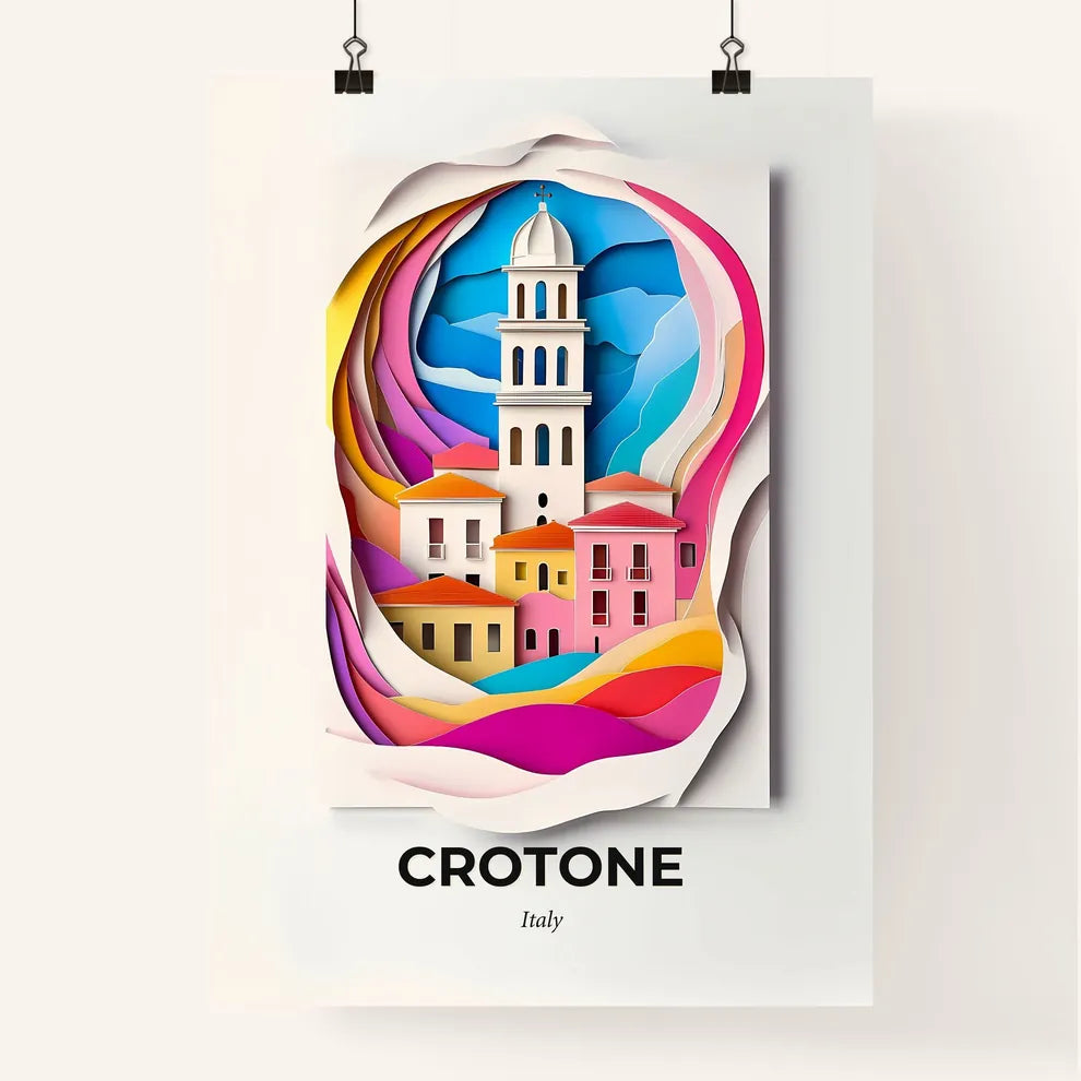 Vivid Crotone, Italy, Colorful Poster