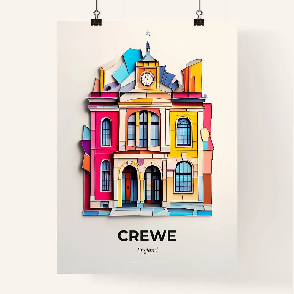 Vivid Crewe, England, Colorful Poster