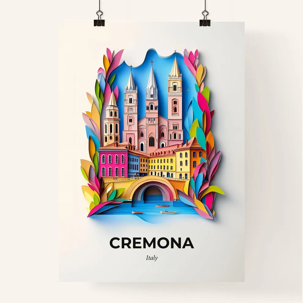 Vivid Cremona, Italy, Colorful Poster