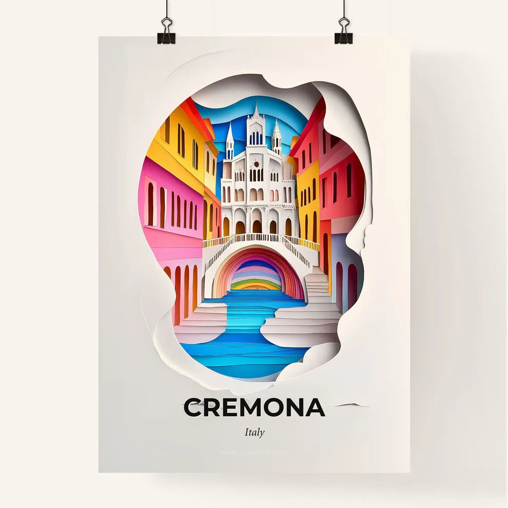 Vivid Cremona, Italy, Colorful Poster