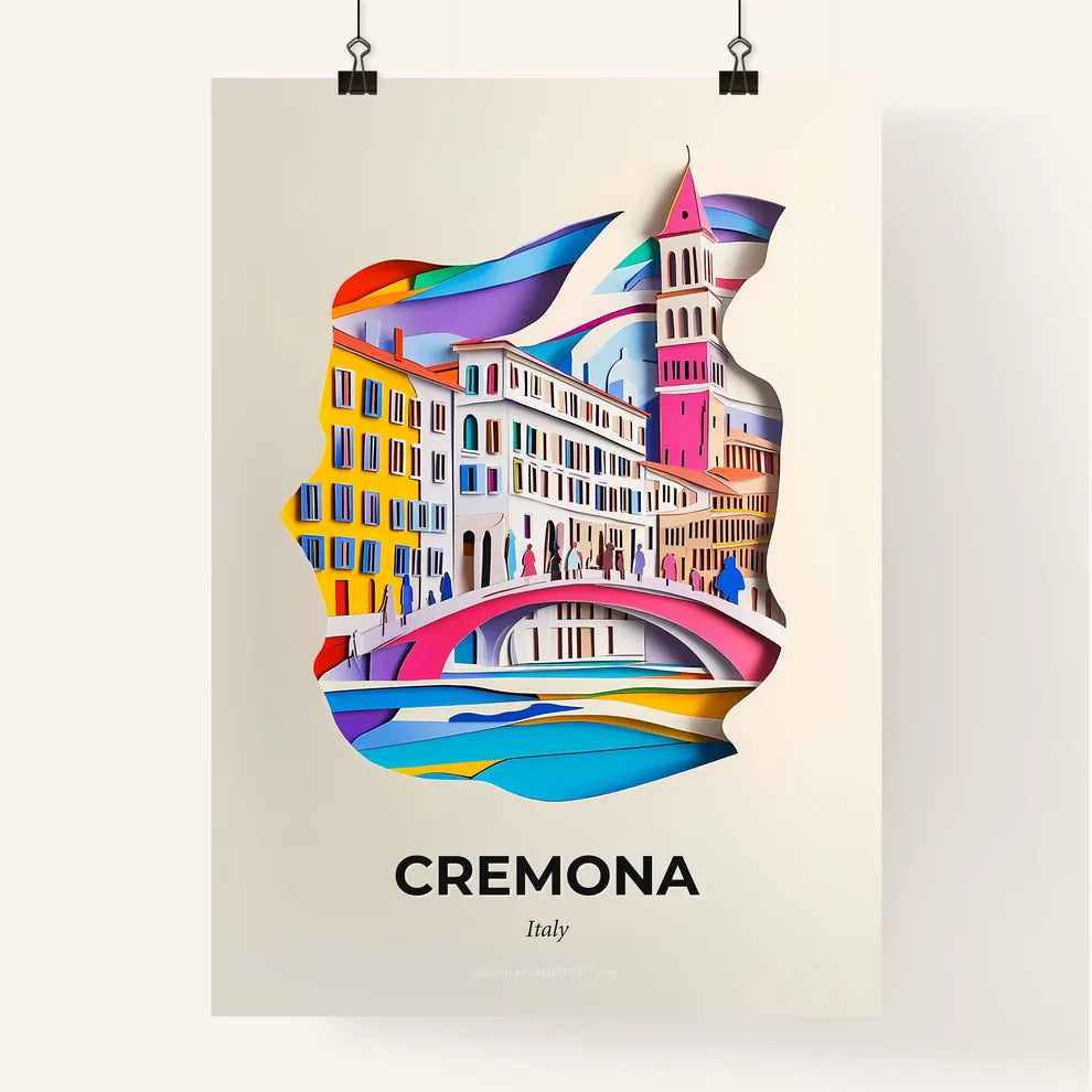 Vivid Cremona, Italy, Colorful Poster