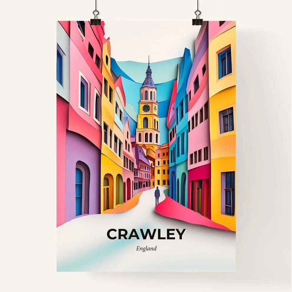 Vivid Crawley, England, Colorful Poster