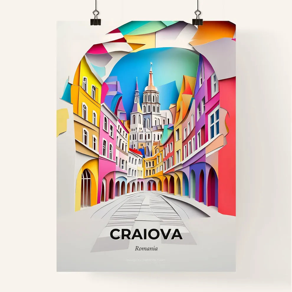 Vivid Craiova, Romania, Colorful Poster