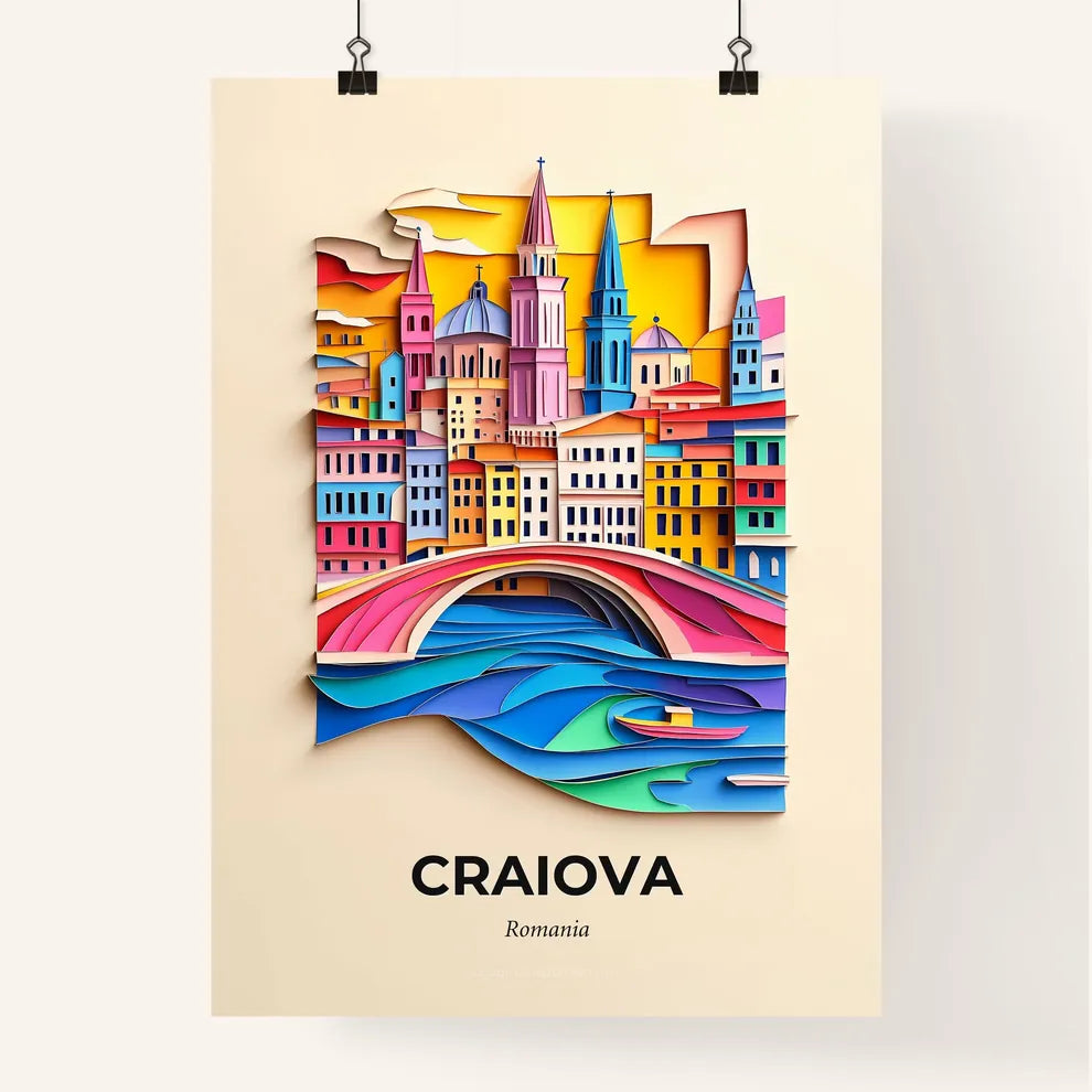 Vivid Craiova, Romania, Colorful Poster
