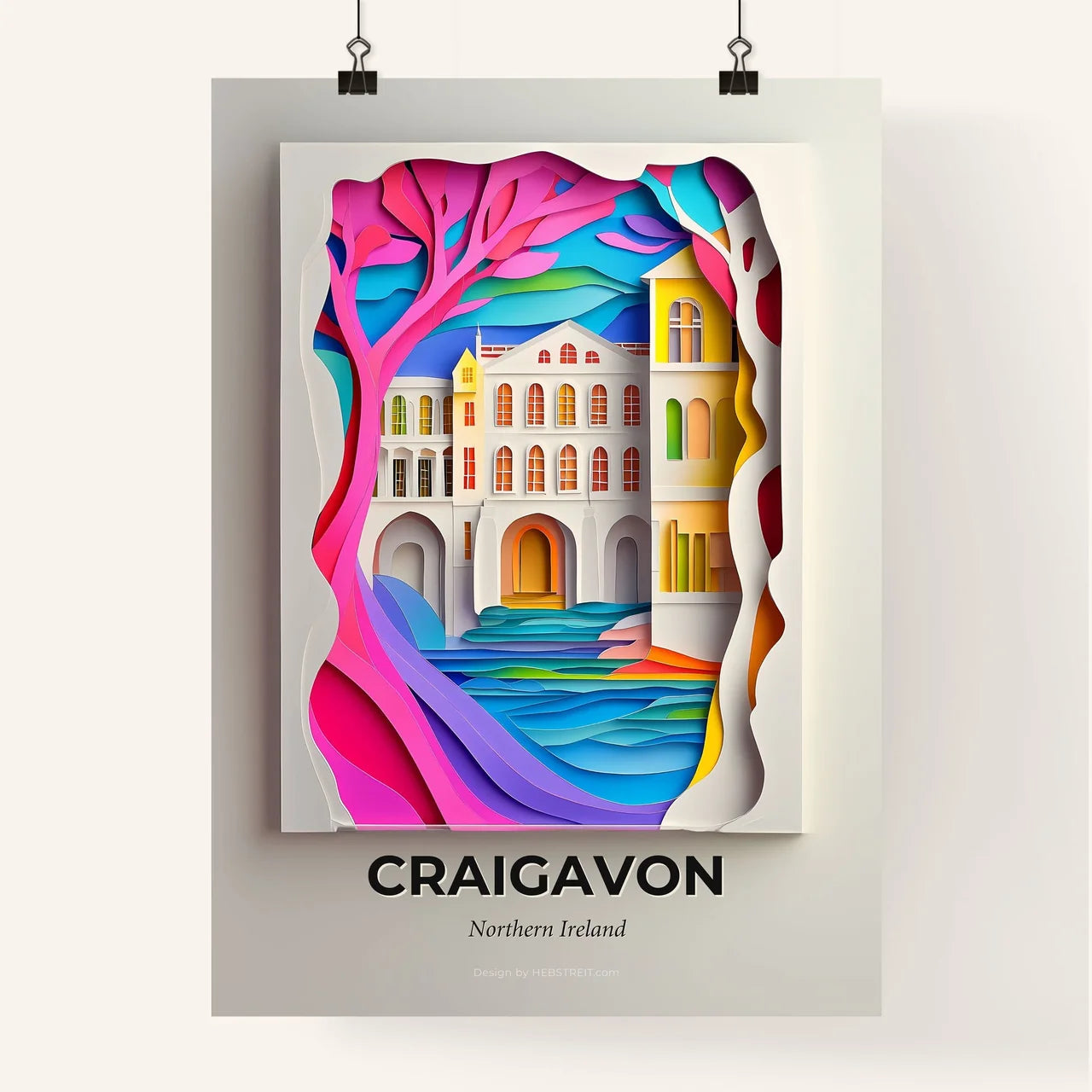 Vivid Craigavon, Northern Ireland, Colorful Poster