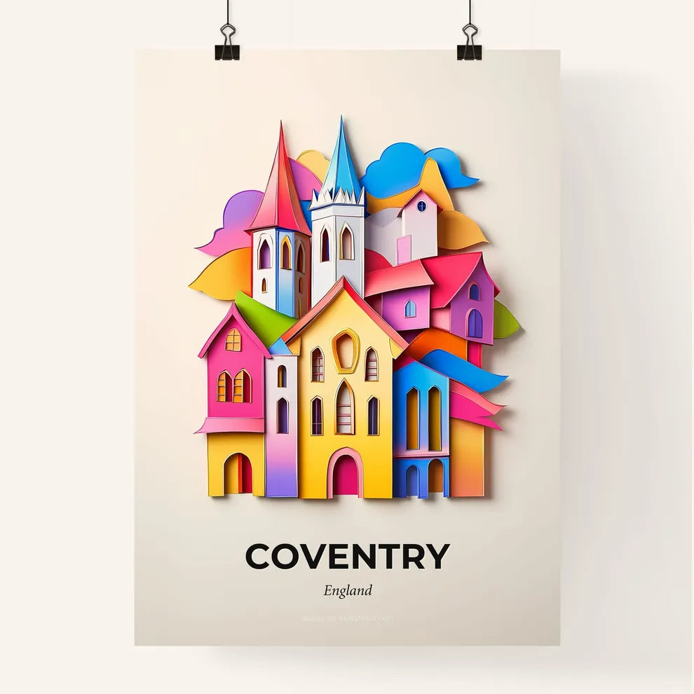 Vivid Coventry, England, Colorful Poster