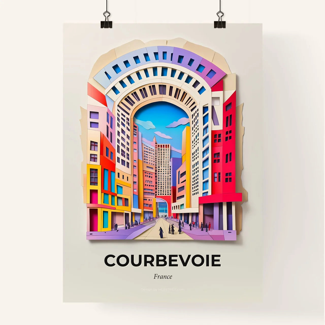 Vivid Courbevoie, France, Colorful Poster