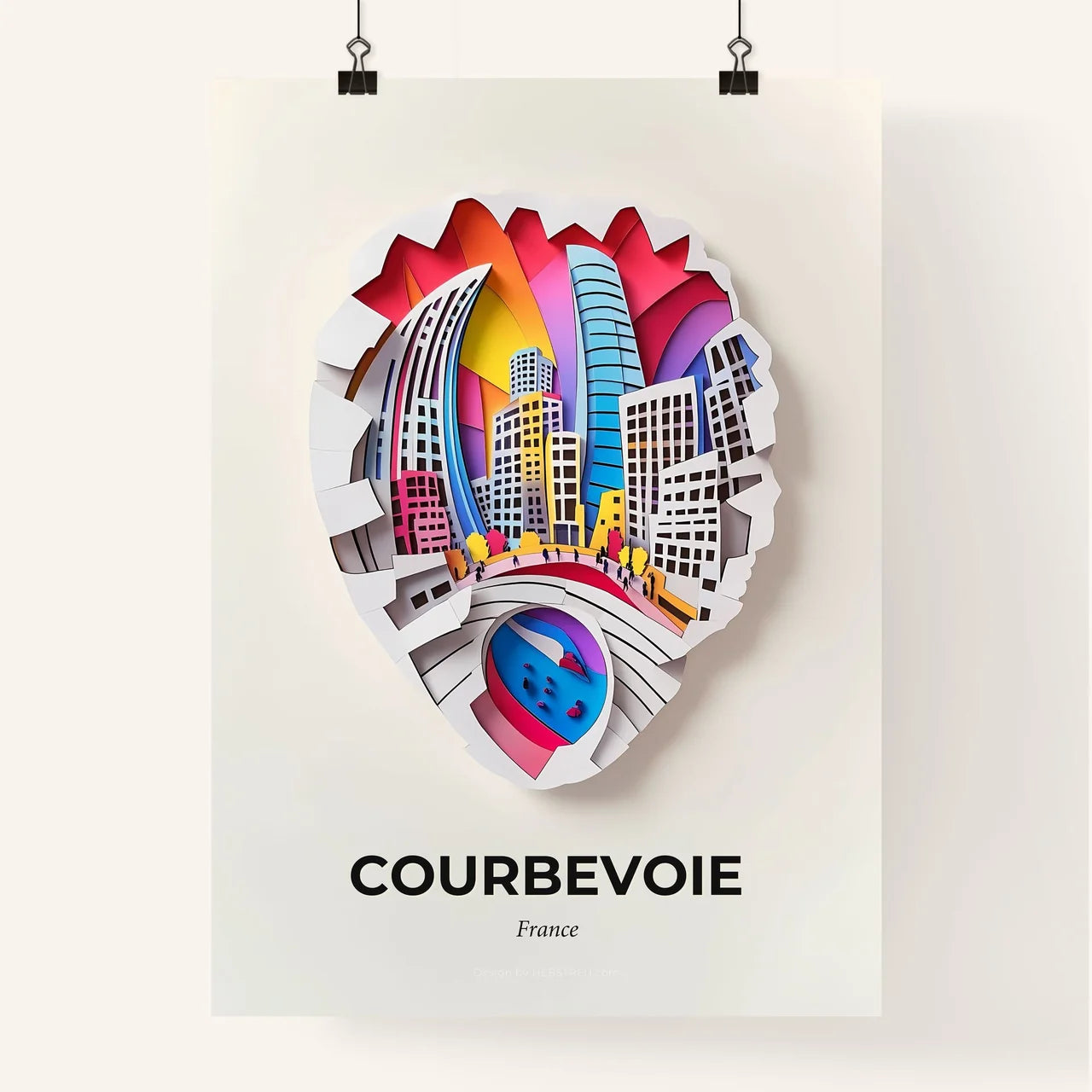 Vivid Courbevoie, France, Colorful Poster