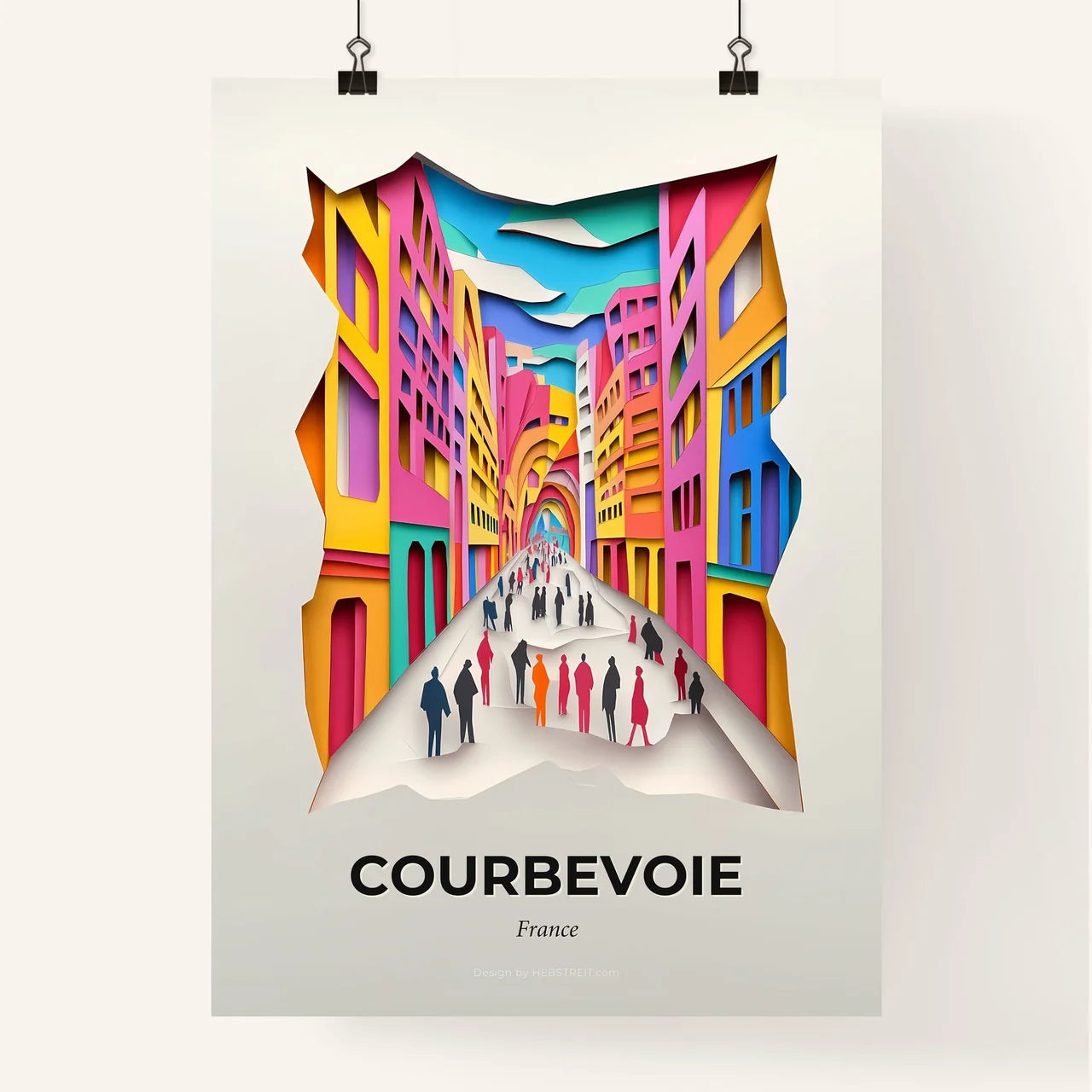 Vivid Courbevoie, France, Colorful Poster