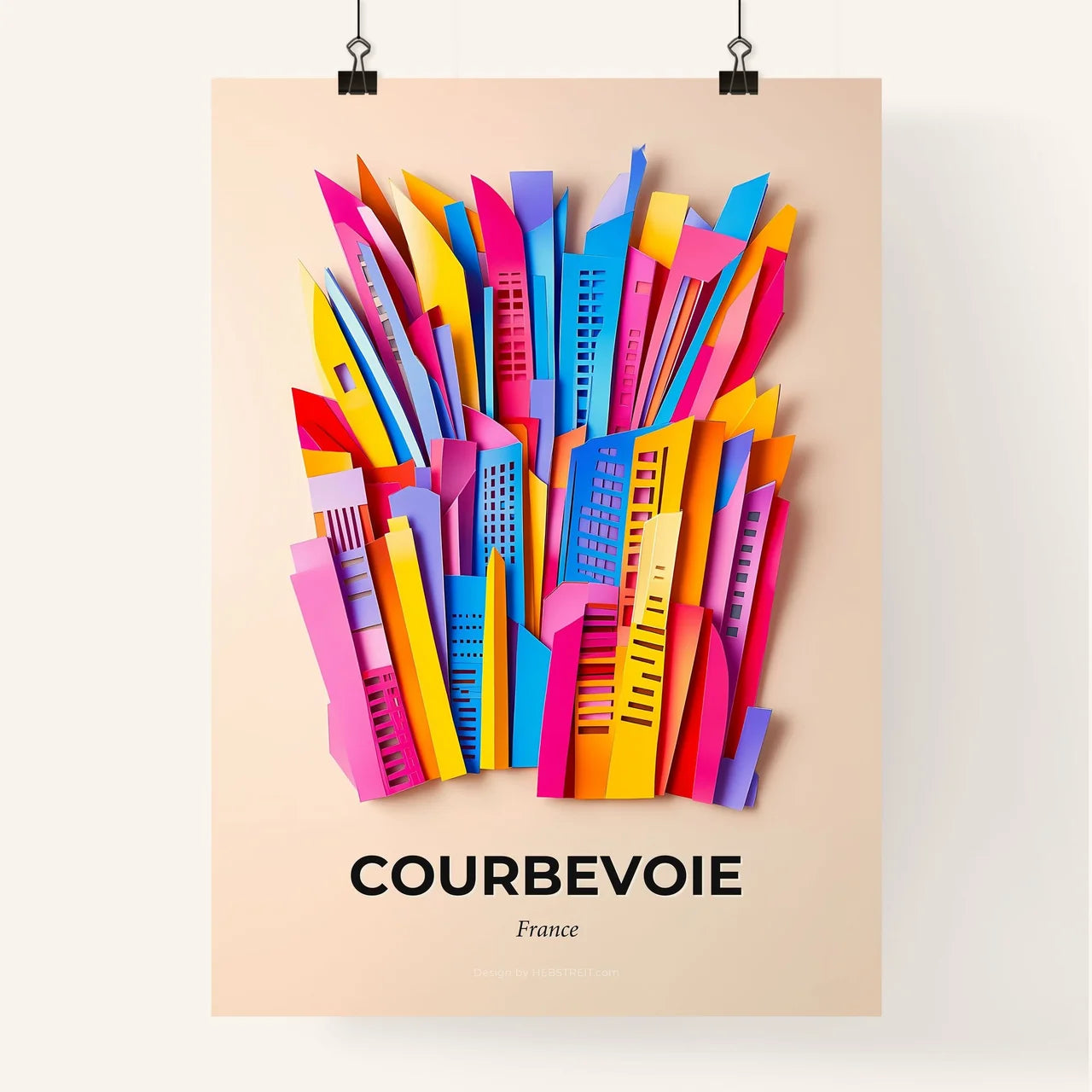 Vivid Courbevoie, France, Colorful Poster