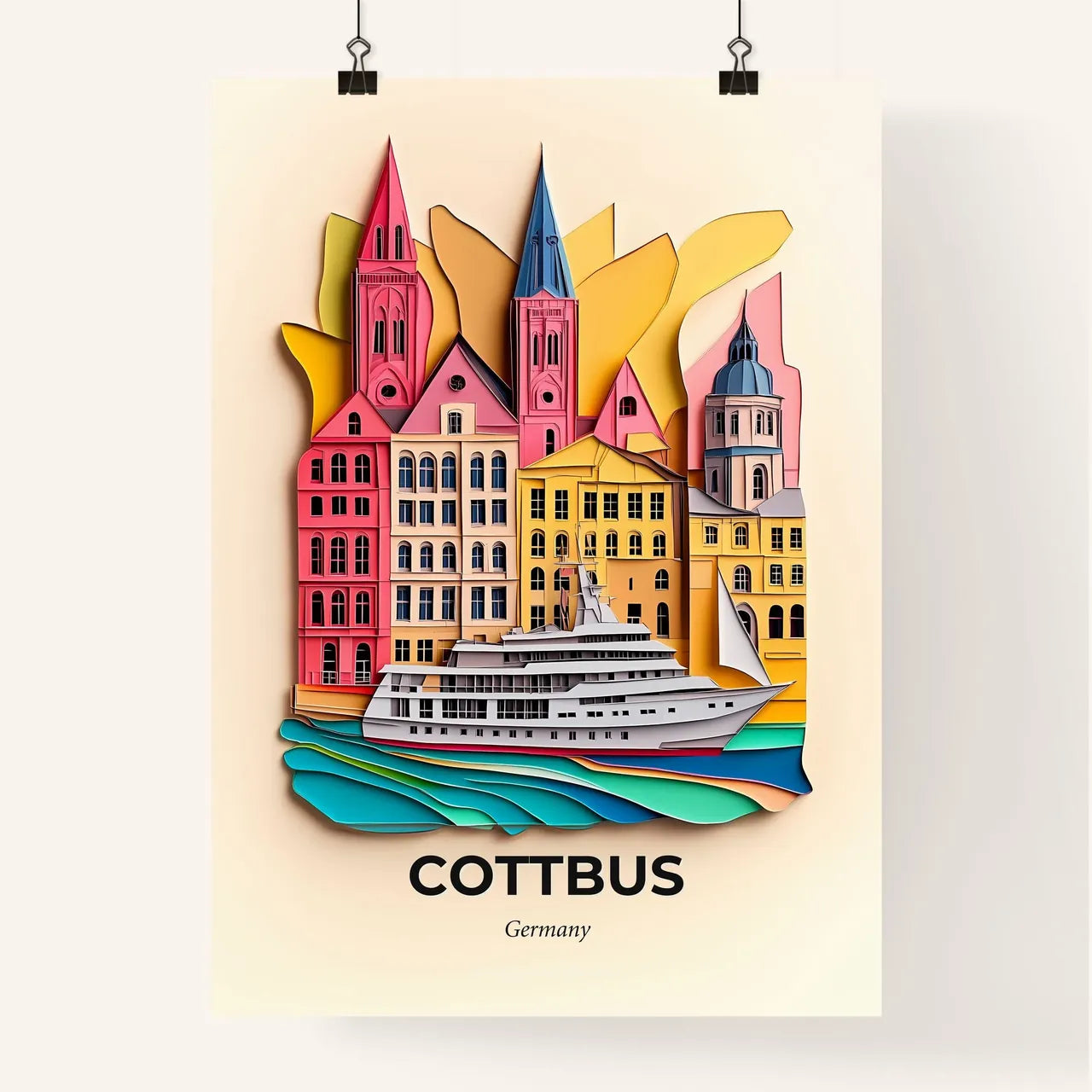 Vivid Cottbus, Germany, Colorful Poster