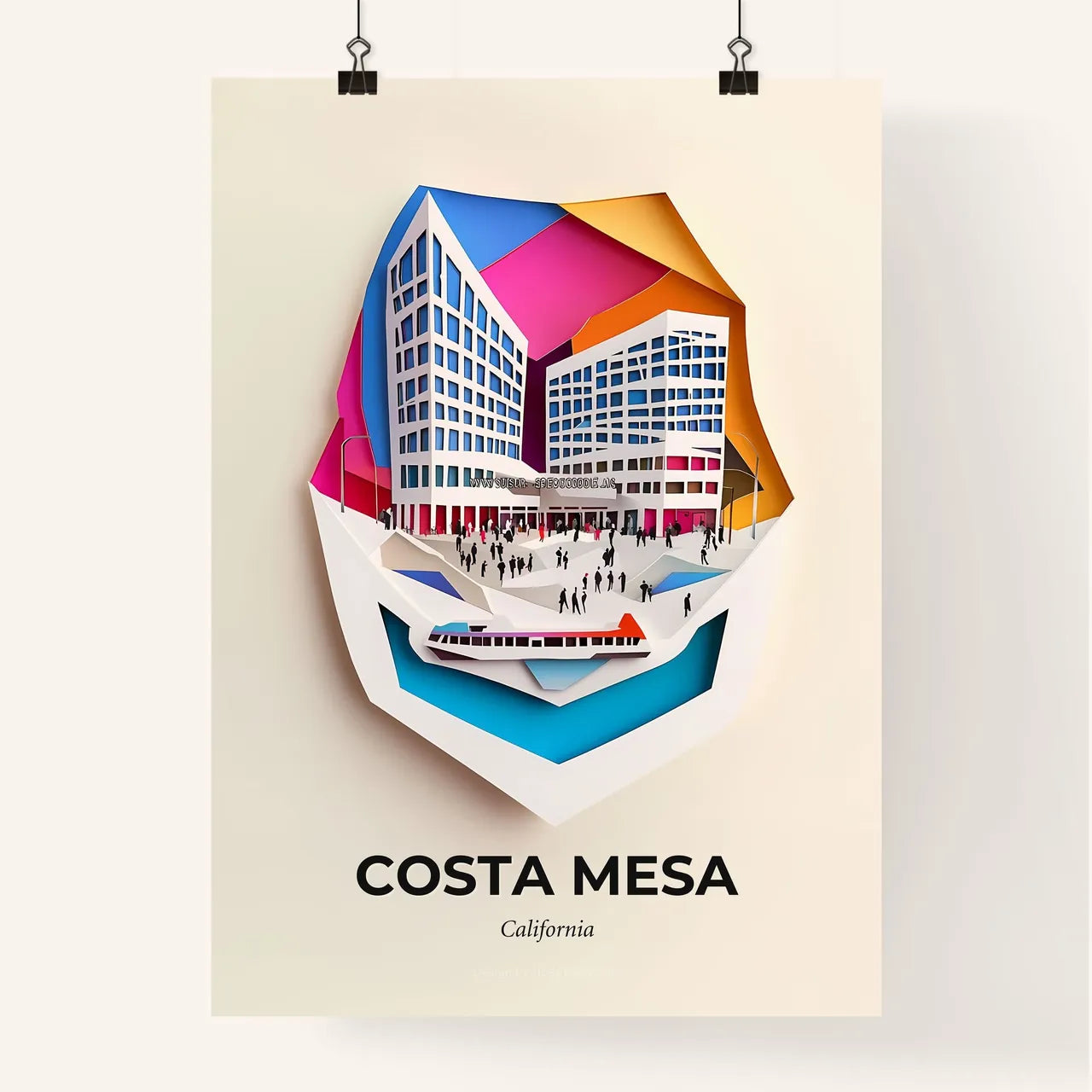 Vivid Costa Mesa, California, Colorful Poster