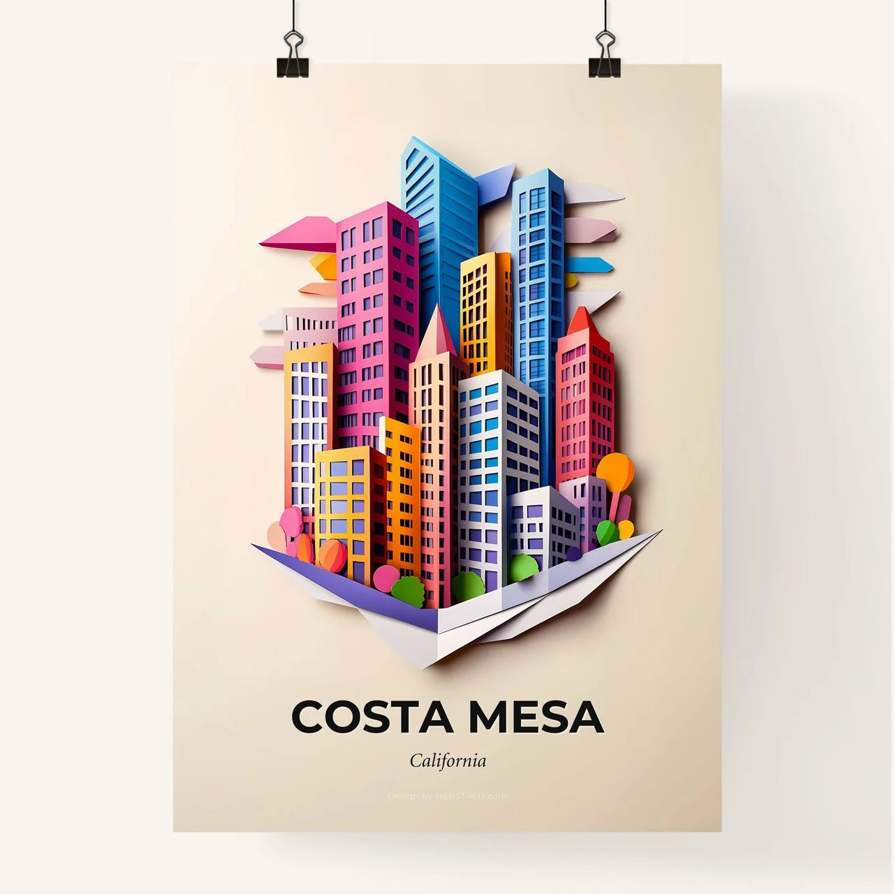 Vivid Costa Mesa, California, Colorful Poster