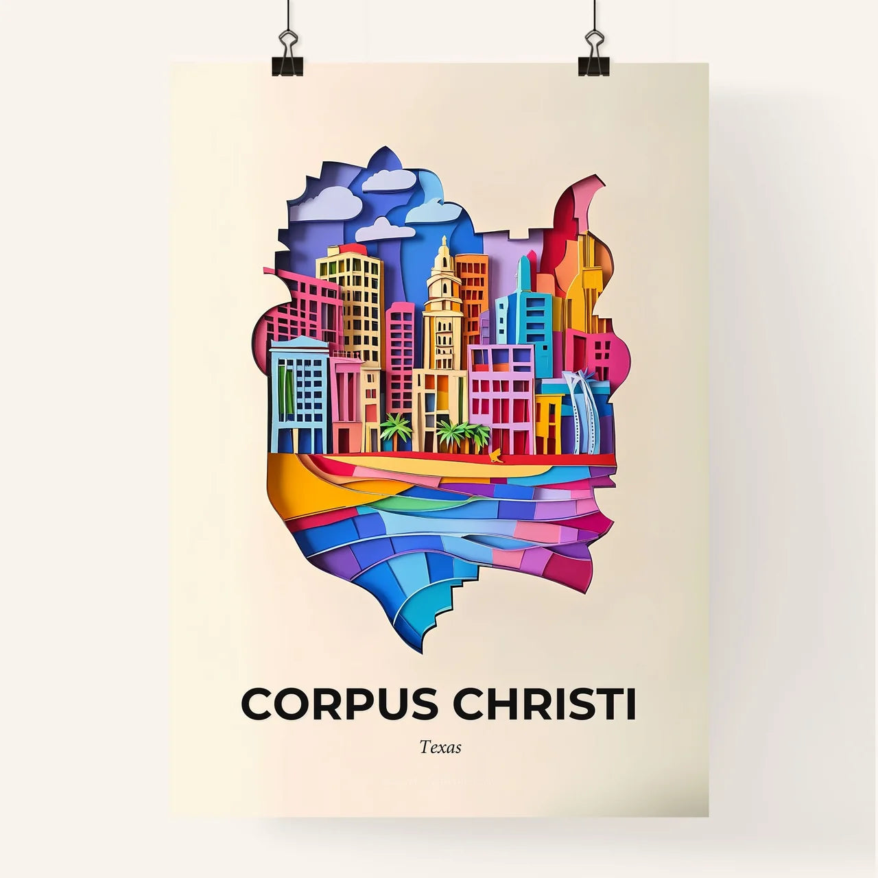 Vivid Corpus Christi, Texas, Colorful Poster