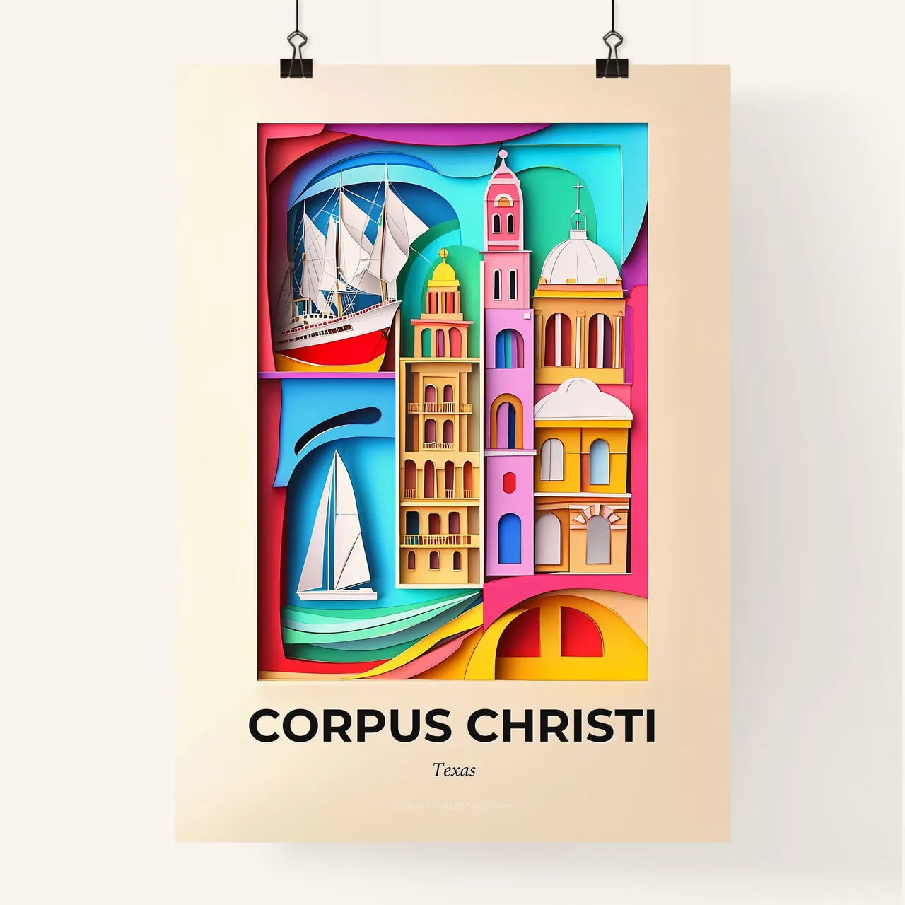 Vivid Corpus Christi, Texas, Colorful Poster