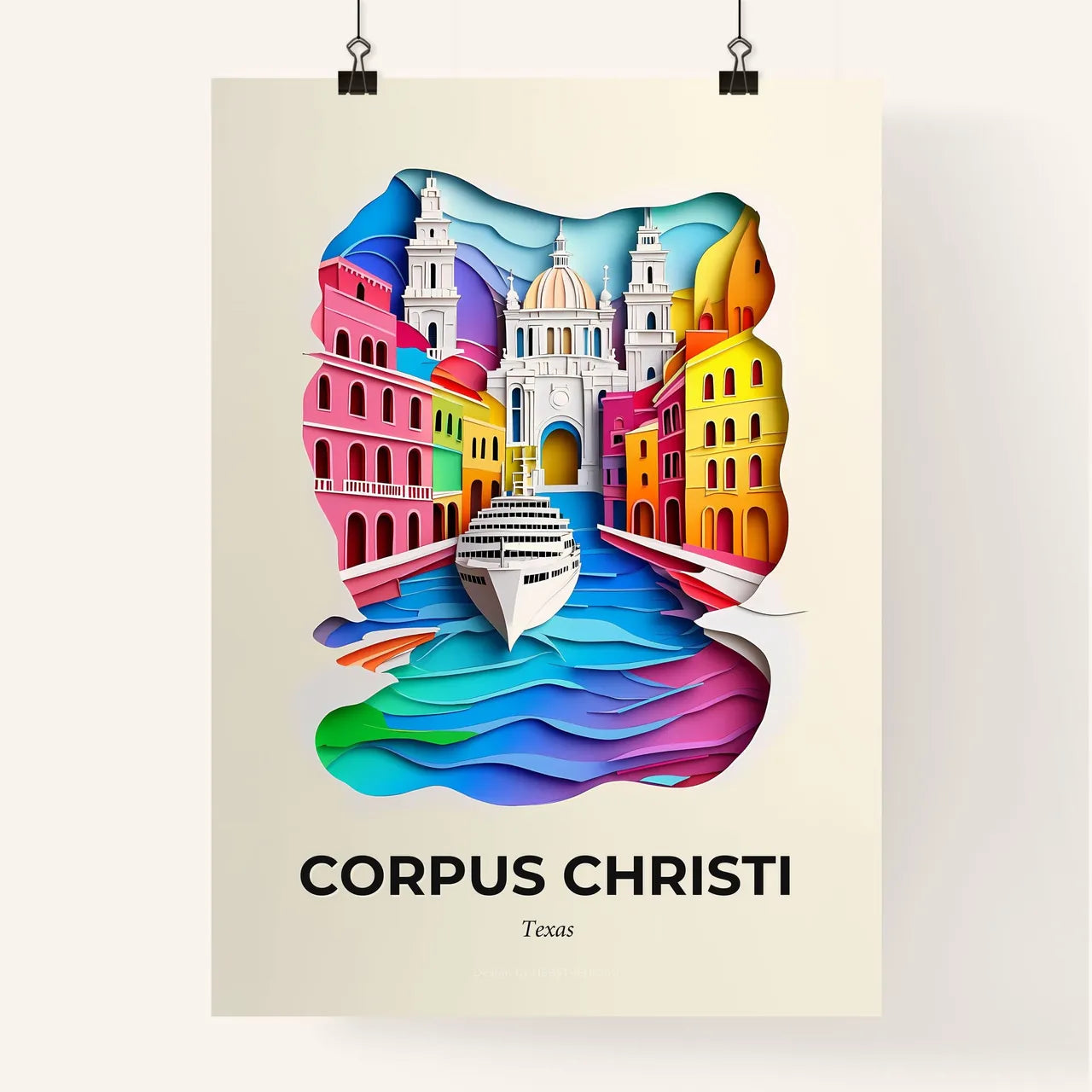 Vivid Corpus Christi, Texas, Colorful Poster