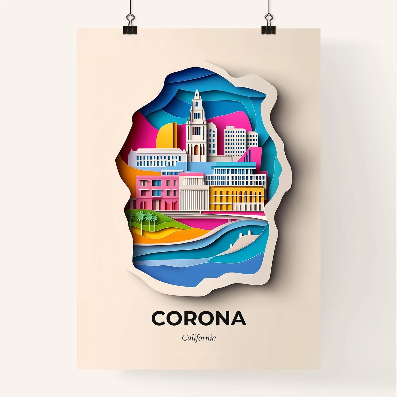 Vivid Corona, California, Colorful Poster