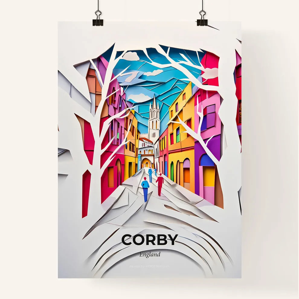 Vivid Corby, England, Colorful Poster