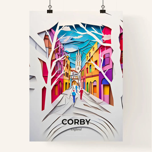 Vivid Corby, England, Colorful Poster