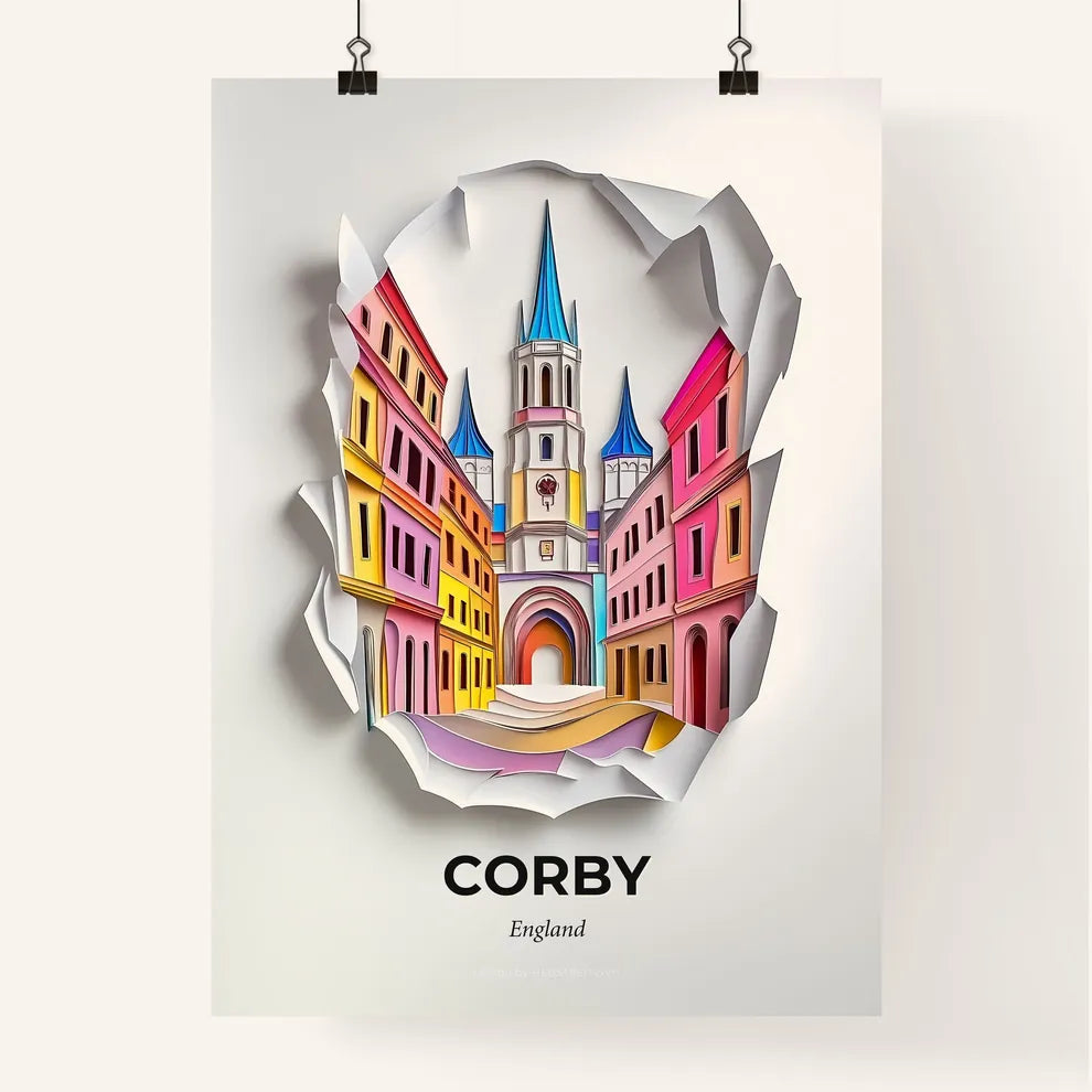 Vivid Corby, England, Colorful Poster