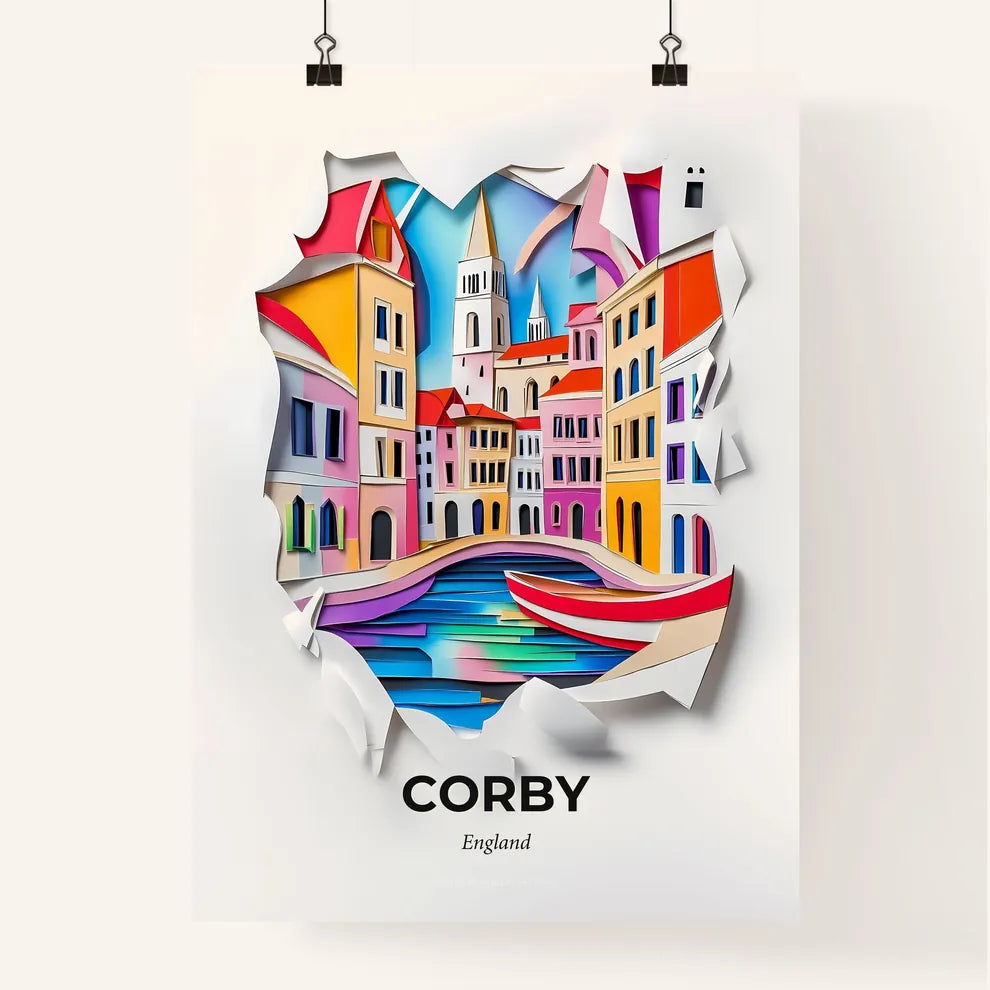 Vivid Corby, England, Colorful Poster