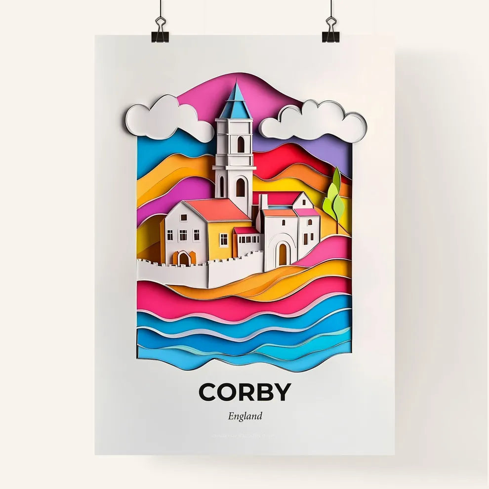 Vivid Corby, England, Colorful Poster