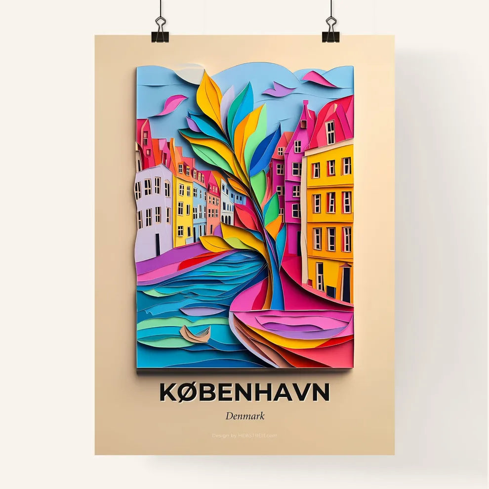 Vivid Copenhagen, Denmark, Colorful Poster