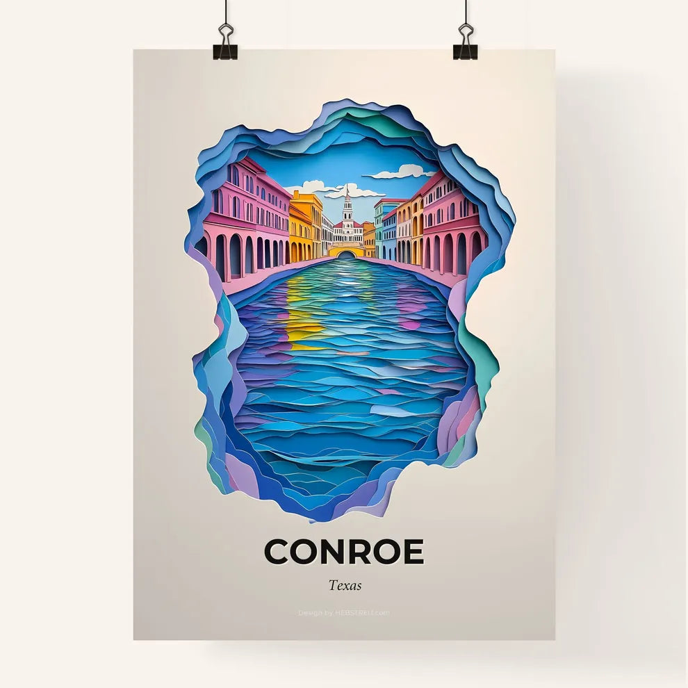 Vivid Conroe, Texas, Colorful Poster