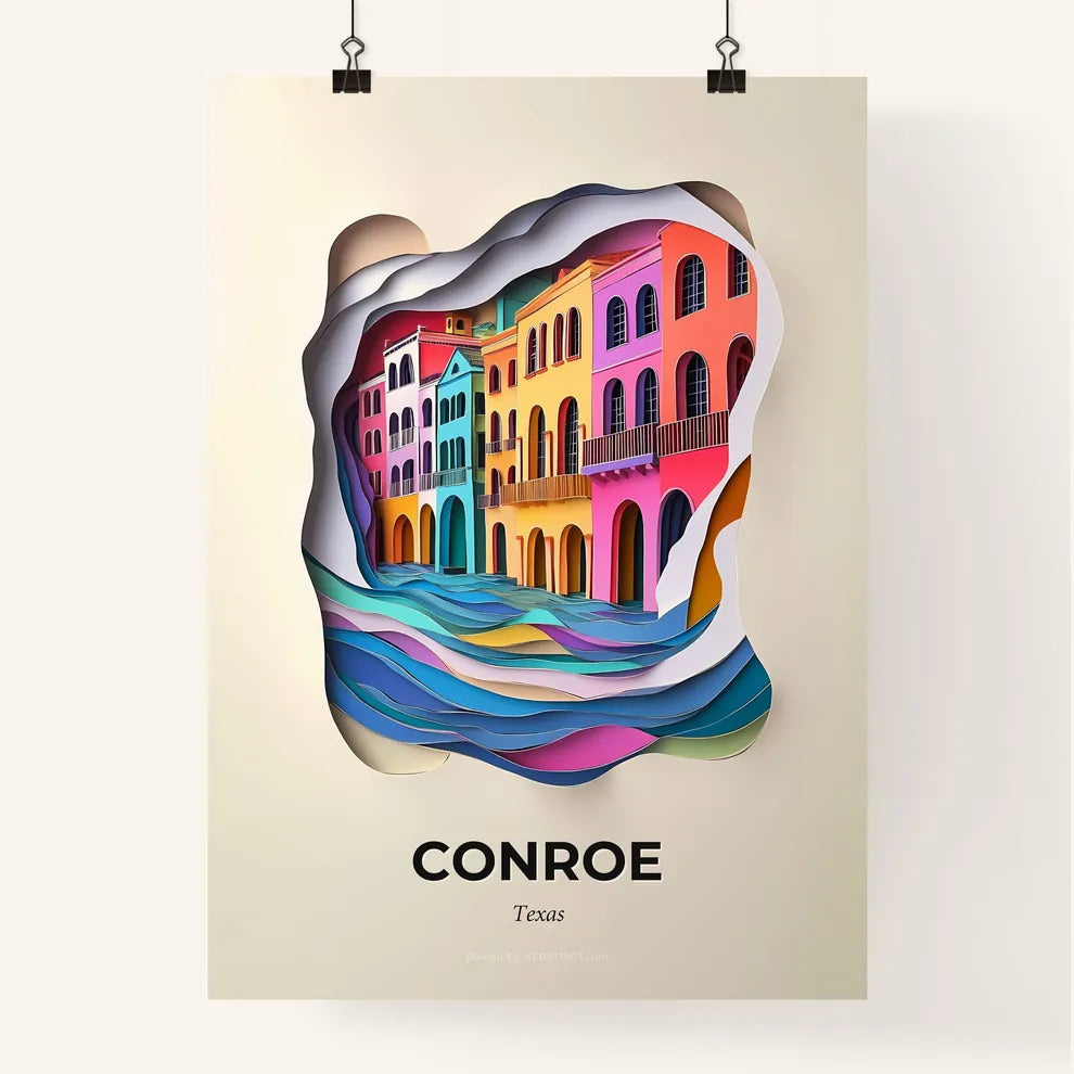 Vivid Conroe, Texas, Colorful Poster