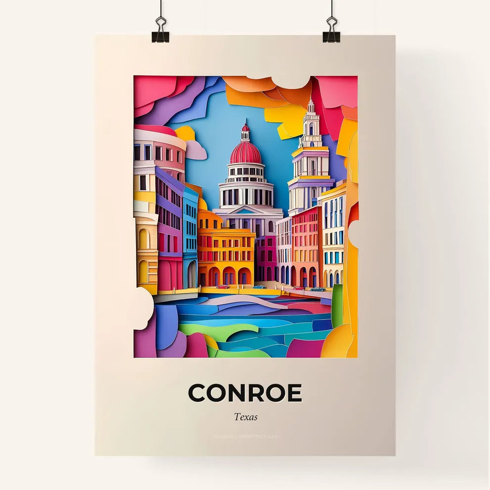 Vivid Conroe, Texas, Colorful Poster