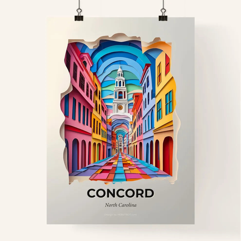 Vivid Concord, North Carolina, Colorful Poster