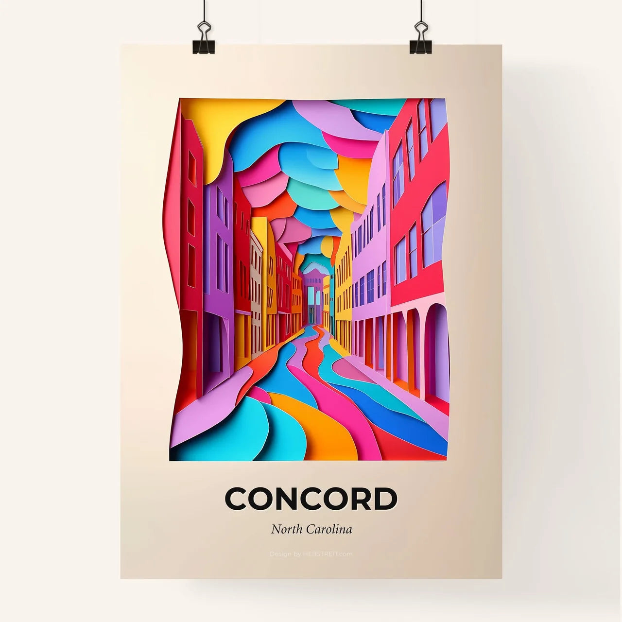 Vivid Concord, North Carolina, Colorful Poster