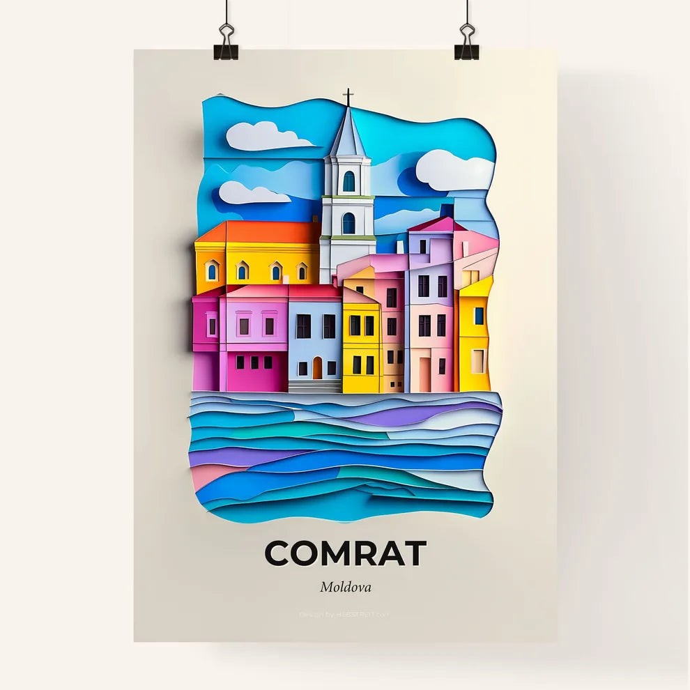 Vivid Comrat, Moldova, Colorful Poster