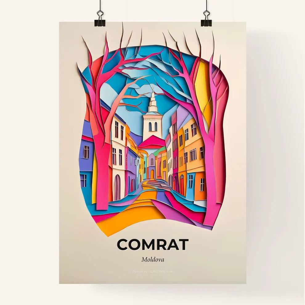 Vivid Comrat, Moldova, Colorful Poster