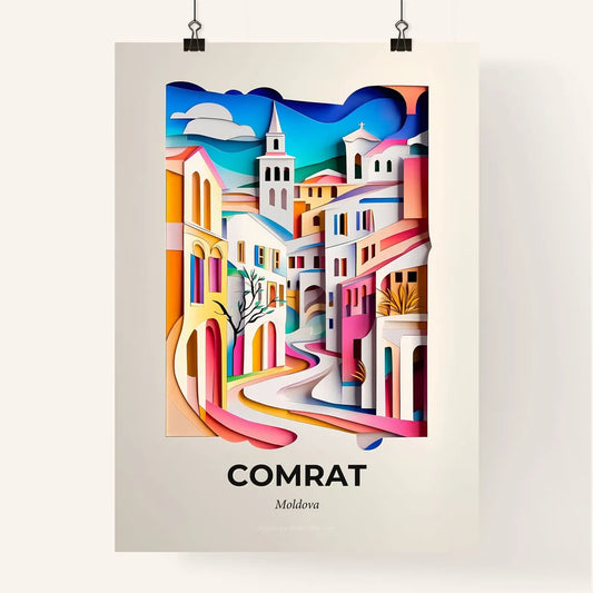 Vivid Comrat, Moldova, Colorful Poster