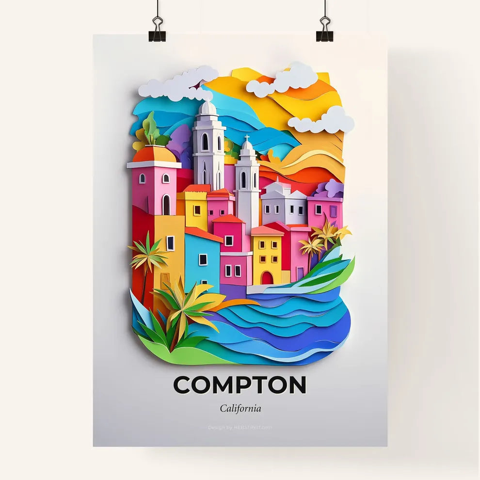 Vivid Compton, California, Colorful Poster