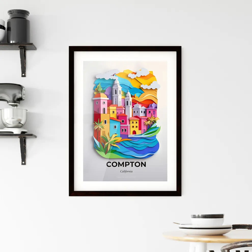 Vivid Compton, California, Framed Wall Art