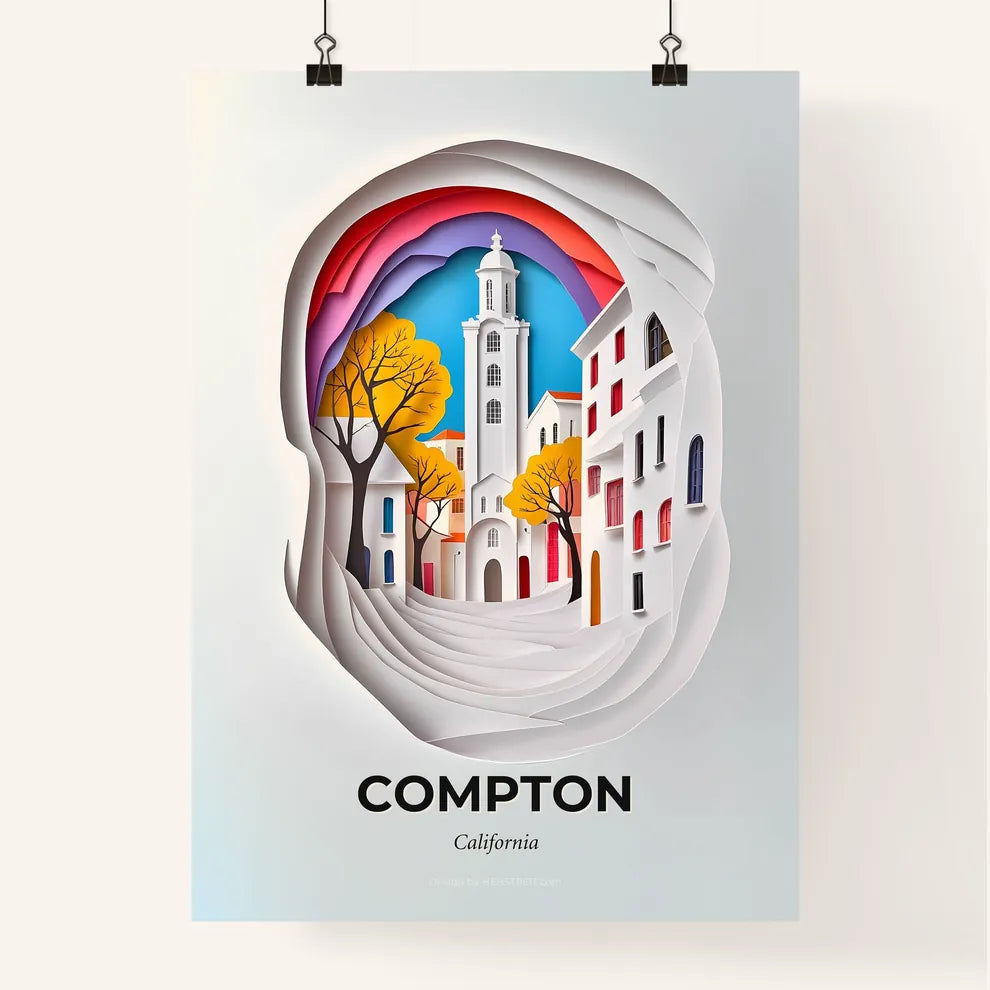 Vivid Compton, California, Colorful Poster