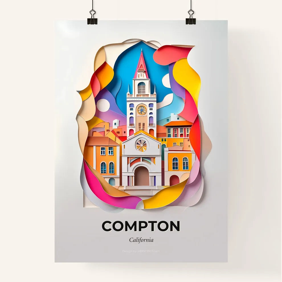 Vivid Compton, California, Colorful Poster