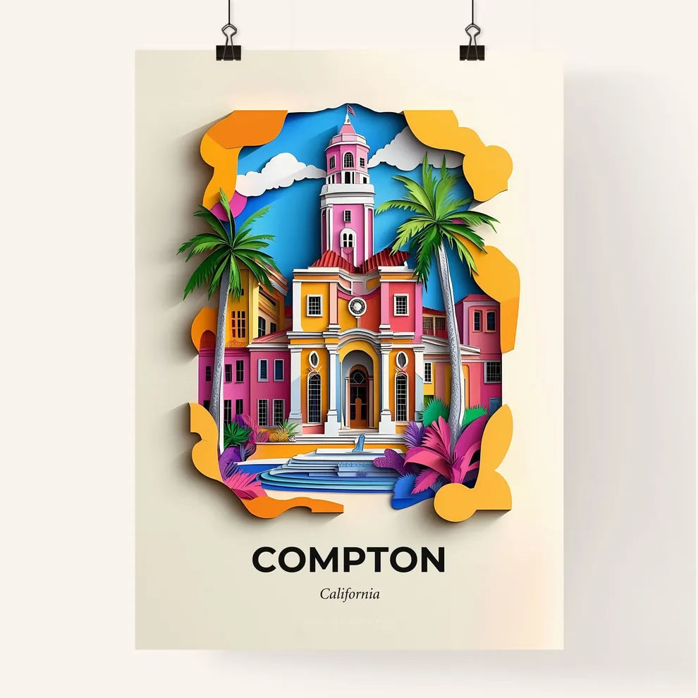 Vivid Compton, California, Colorful Poster