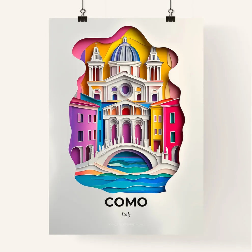 Vivid Como, Italy, Colorful Poster