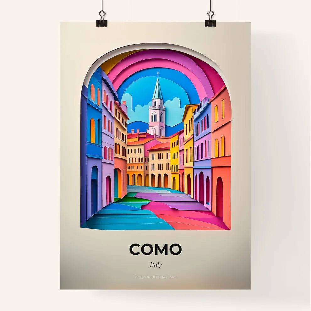 Vivid Como, Italy, Colorful Poster