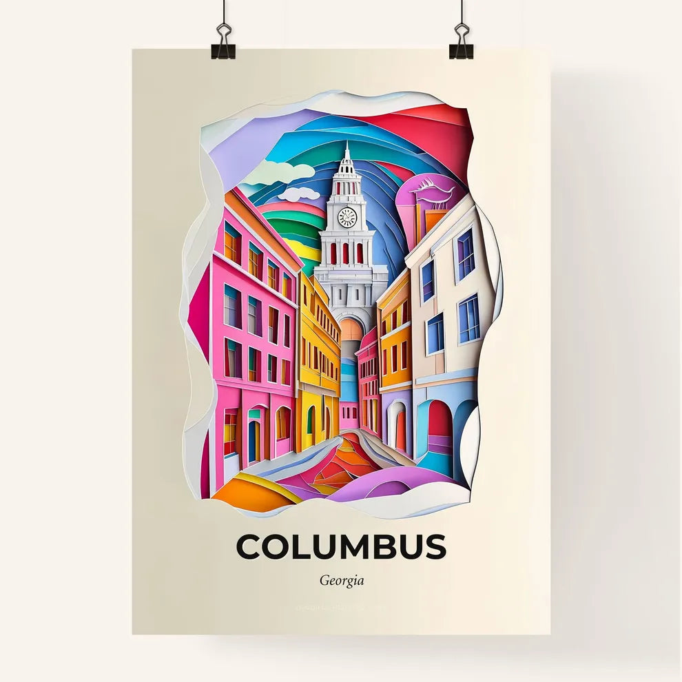 Vivid Columbus, Georgia, Colorful Poster