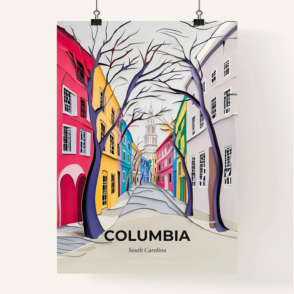 Vivid Columbia, South Carolina, Colorful Poster