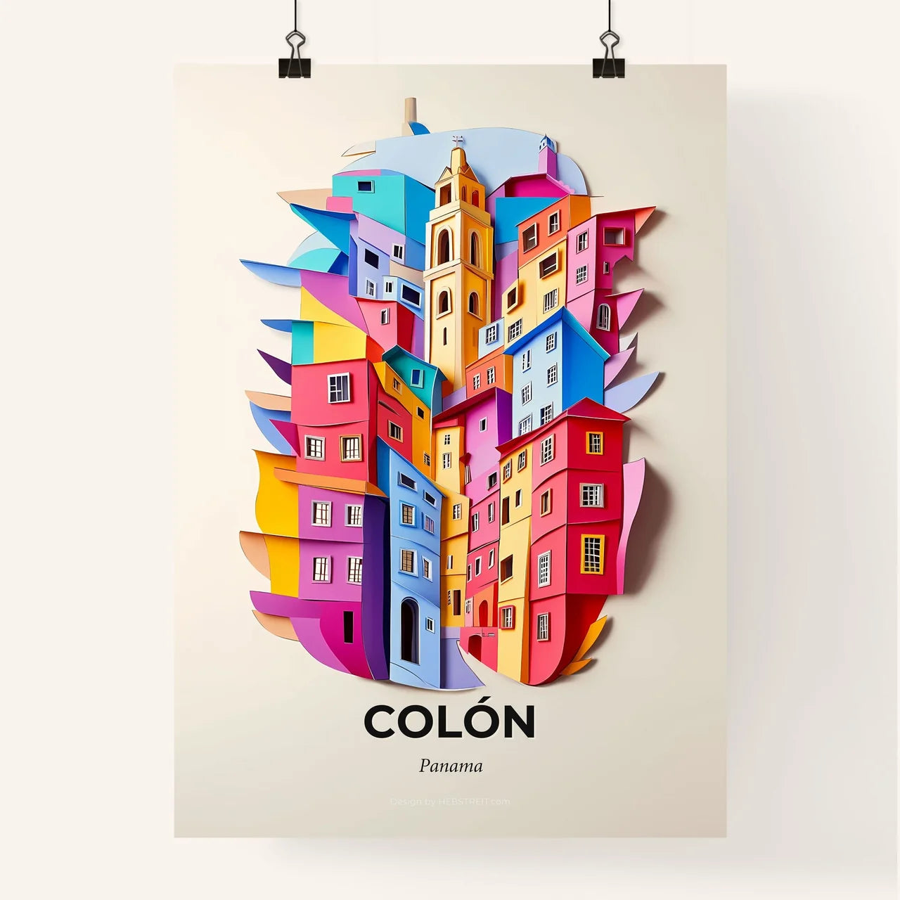Vivid Colón, Panama, Colorful Poster